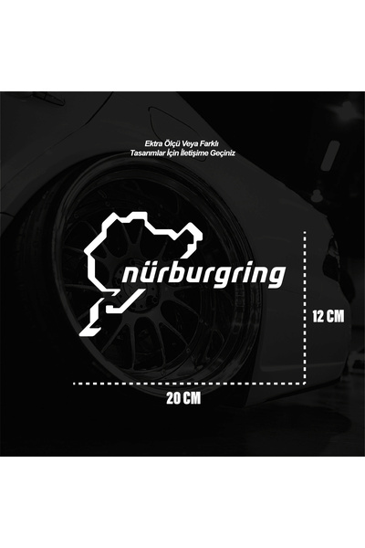 ARONA Nürburgring Sticker Beyaz Renk Evrensel Sticker Dekor Etiket Modeli