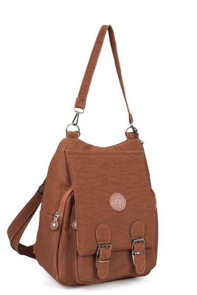 chocolatebag Tan Women - Crinkle Fabric Hand and Backpack