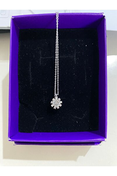 ANGELSS JEWELLERY Gümüş Zirkon Beyaz Taşlı Nokta Kolye