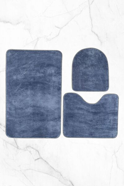 Butik 3'lü Klozet Takımı Banyo Halısı Paspası Seti