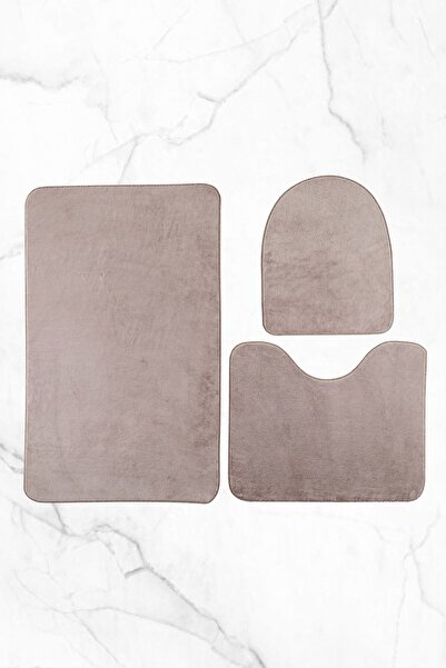 Butik 3'lü Klozet Takımı Banyo Halısı Paspası Seti