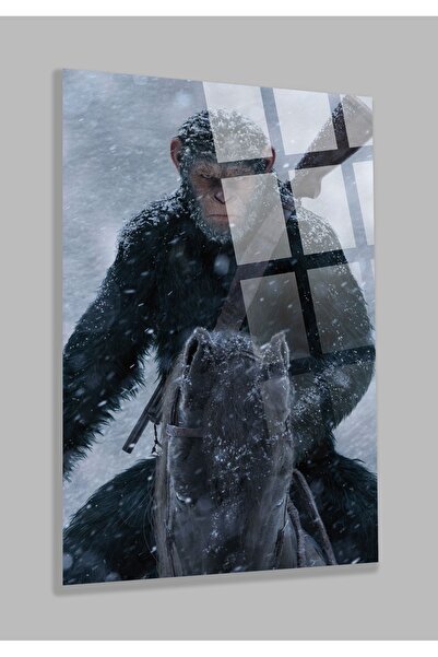 TAULART Pictură din sticlă indestructibilă Infernoul maimuțelor, cadou pentru...