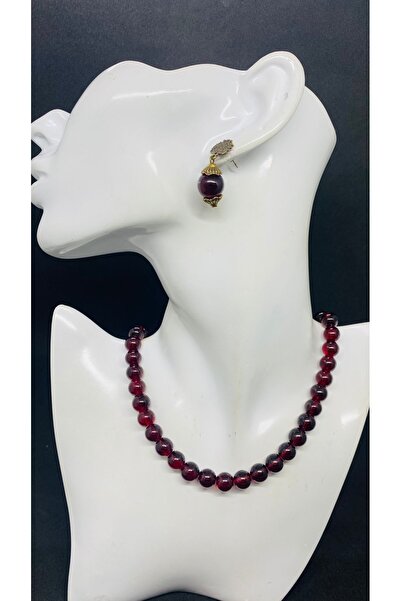 Porsuk Alternatif El yapımı cam boncuk kadın kolye küpe set