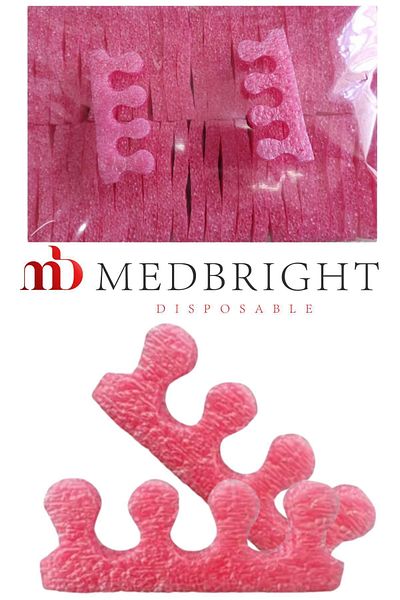 MEDBRIGHT 50 Disposable Brace - Double Pedicure Finger Separator Separator