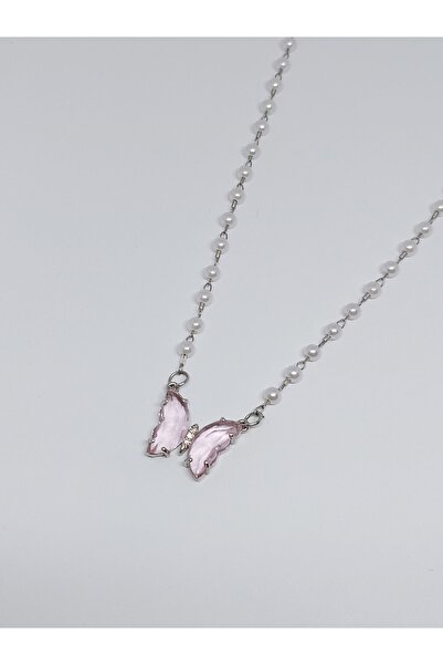 RoseCo00 Kelebekli İnci Bijuteri Kolye