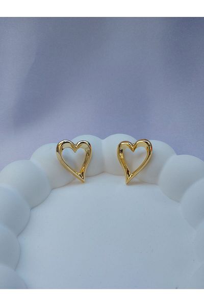 Alexis Carrel Women's Heart Earrings with Empty Inner Heart
