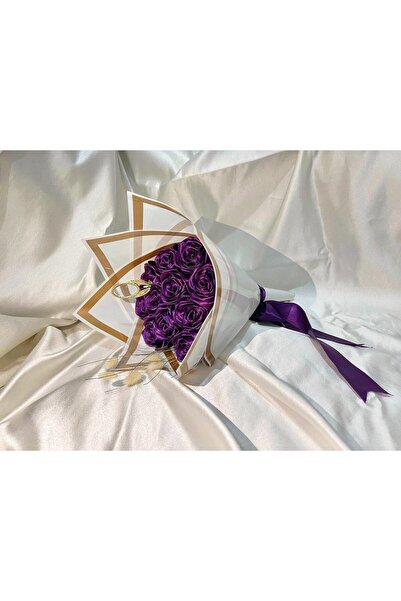 Buketçimm 15 li Söz Nişan Kız isteme Sevgili Kumaş Yapay Solmayan Gül Buketi