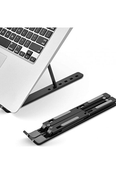 Koza 7 Stage Adjustable Foldable Plastic Laptop Tablet Stand Black Computer Holder