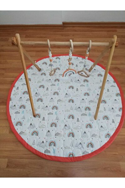 Anivex Ahşap Oyun Alanı Ve Örtüsü Bebek Oyun Alanı Egzersiz Aleti Etkinlik Alanı Baby Gym Oyun Örtüsü