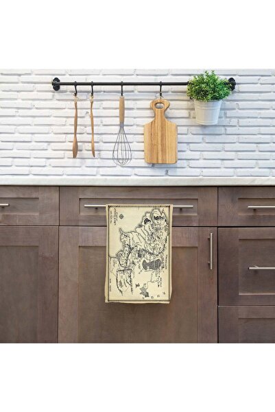 The Lucid Lab Yüzüklerin Efendisi Orta Dünya Haritası - Lord Of The Rings Mutfak Havlusu 2 Adet