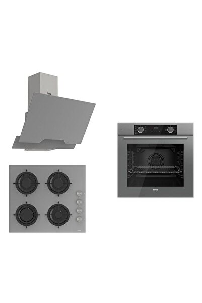 Ferre Fryart Cs Serisi Gri Ankastre Cam Set (D065 + CS208 + XE63CPR)
