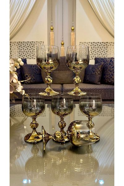 Bohemia Crystalıte Gold Coffee Side Water Glass 150 Cc