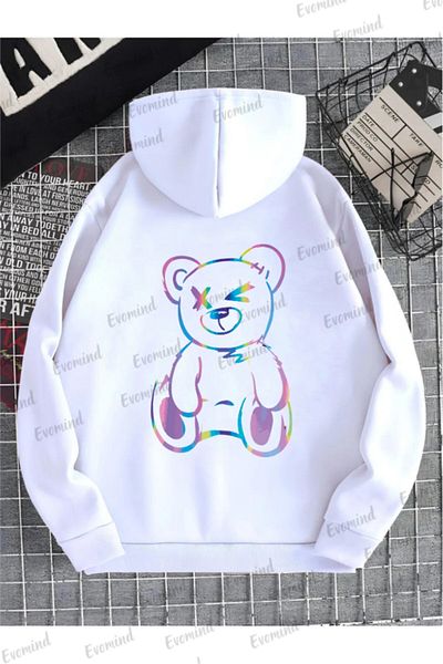 Evomind Unisex πολύχρωμο μπλουζάκι με στάμπα αρκουδάκι για παιδιά και ενήλικες