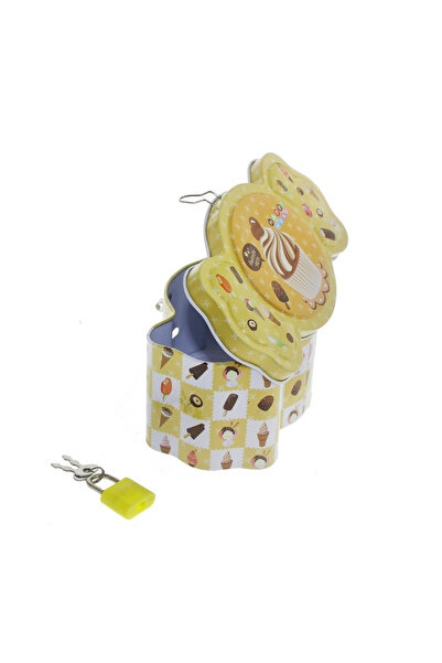 mutlu adım 1 Adet 15x8cm Metal Kumbara Kutu Şeker Bonbon