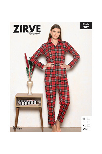 Zirve Kadın Ekose Desenli Pijama Takımı