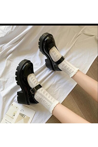 DEEFWEAR Μαύρα λουστρίνια παπούτσια Lolita σε στυλ Harajuku