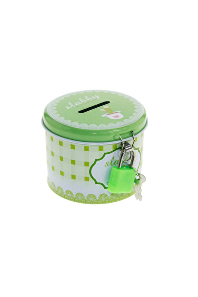 mutlu adım 1 Piece 7X6,5Cm Metal Piggy Bank Box Round
