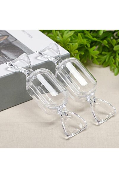 mutlu adım 12 Adet 8x2,2cm Mini Bonbon Şeker Kutu Şeffaf