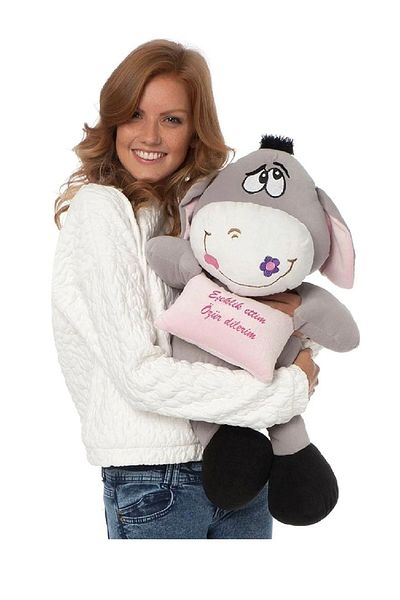 PeriYedi Toy Plush Donkey 97 cm I Did a Donkey with I'm Sorry Message "Special for Valentine's Day