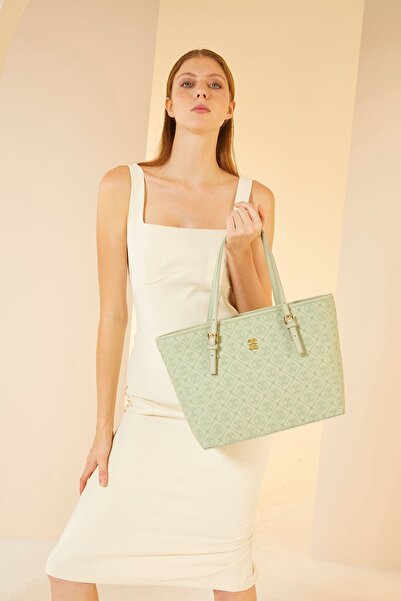 Pierre Cardin حقيبة كتف نسائية باللون الأخضر المائي 05PO24Y1908