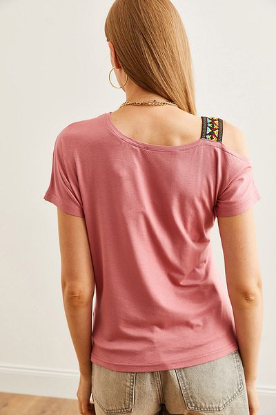 Olalook Dried Rose SingGle Shoulder Ethnic Γυναικεία Μπλούζα - BLZ- 19000194