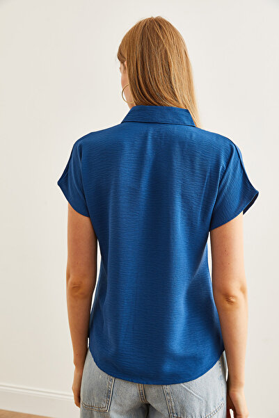 Olalook IndiGo Women's Basement Shirt - Bat Sleeve Woven GML- 19000998