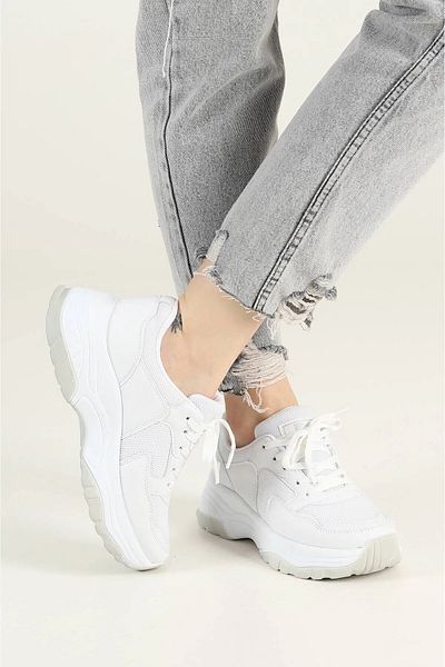 DarkStep Pantofi casual pentru femei, cu șireturi, ușoare, groase, cu talpă înaltă, pantofi sport respirabili, 741 Pra-58