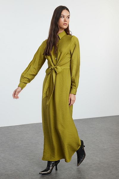 Trendyol Modest Φόρεμα Aerobin πουκάμισο με δέσιμο στη μέση TCTAW25EB00075