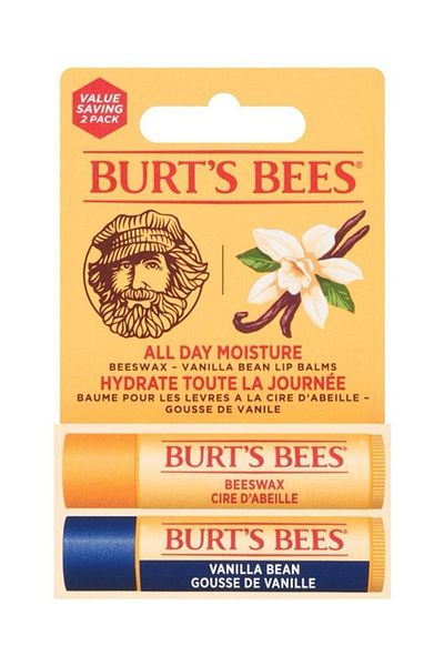 Burt's Bees بلسم الشفاه الثنائي من Beeswax وVanilla Bean - 8,5 جرام