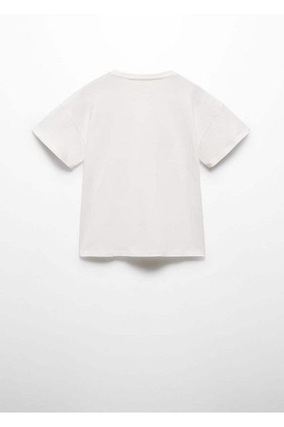 MANGO Kids Μπλουζάκι με λεπτομέρεια κόμπων με στάμπα