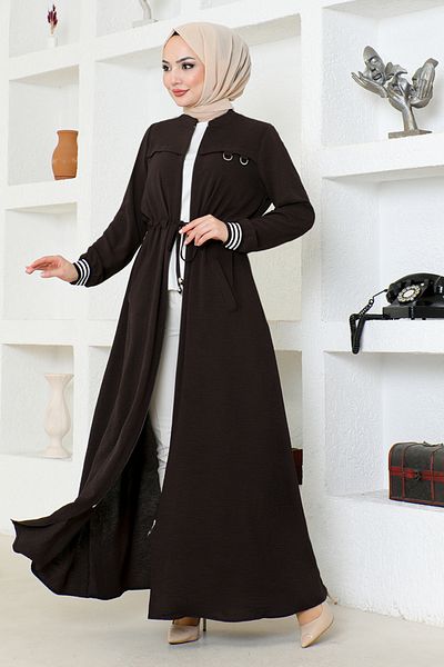 ModaMerve TAB7009 Model Brown Zippered Cap