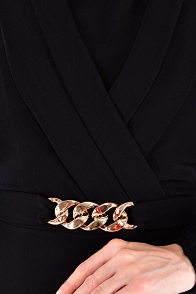 ModaMerve Black Belted Dress - ASM2534