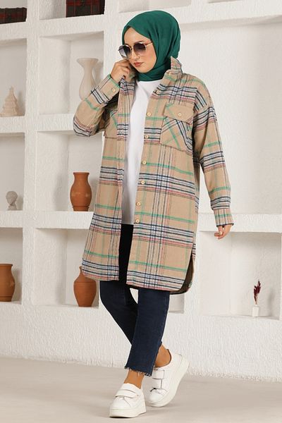 ModaMerve Mink Tunic με κουμπιά - Μοντέλο PLV3520