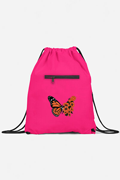 herotasarım Rucsac sport - Model cu flori de fluture, cu buzunare, bll4739