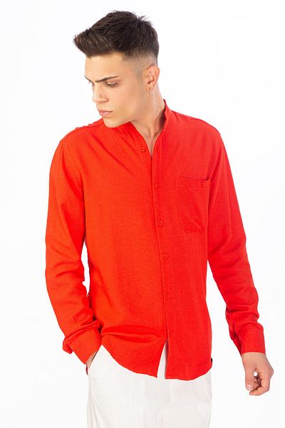 Geco Richter Collar Red Pocket Shirt