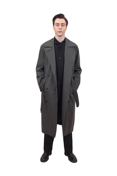 Geco Buttoned Khaki Trench Coat - Snap Sleeve