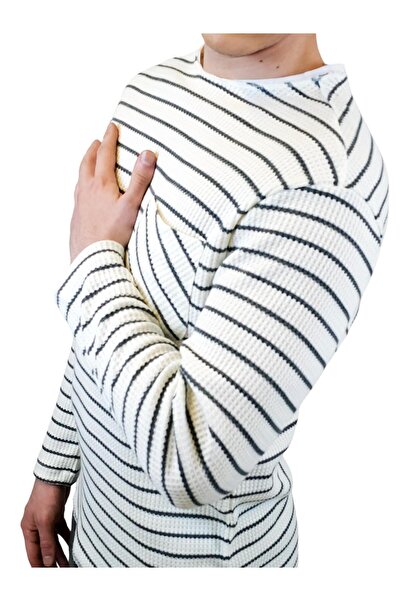 Geco Φούτερ με ριγέ τσέπες εκρού