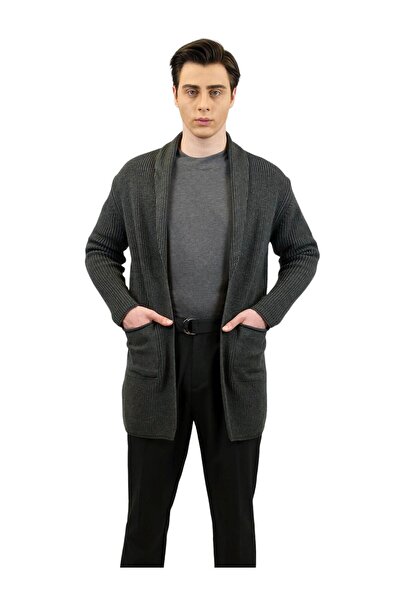 Geco Knitted Cardigan - ANTHRACITE Shawl Collar