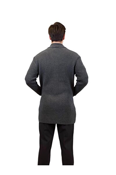 Geco Knitted Cardigan - ANTHRACITE Shawl Collar