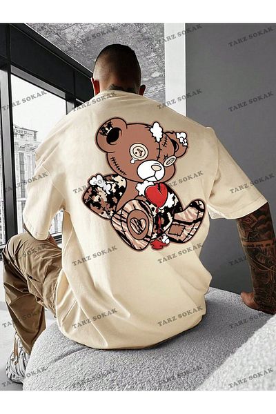 Advantage Ανδρικό μπλουζάκι Plus Size Bear με στάμπα CODE Advantage Trend