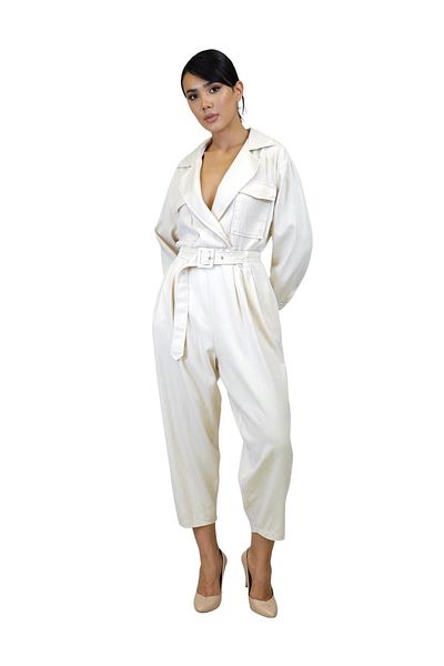 Geco Stone Colored Gabardine Jumpsuit