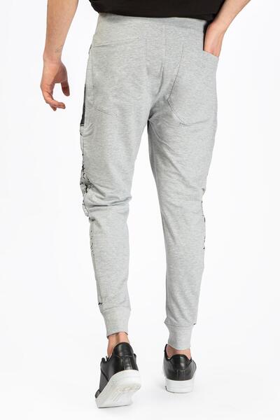 Geco Γκρι φούτερ με φερνούαρ και κάτω από το μπροστινό μέρος συνδυασμός υφασμάτων ρίντινες πόδια