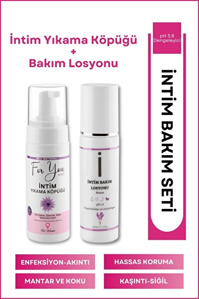 For You Gold Genital Bölge Temizleyici Yıkama Köpük Ve Intim Bakım Losyonu Se...