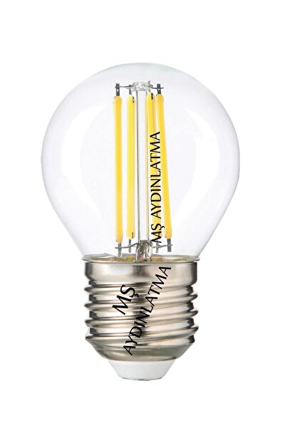 MŞ Aydınlatma E27 Duylu Bakkal 6 Watt Gün Işığı Led Filament Rustik Şeffaf Cam Ampul G45