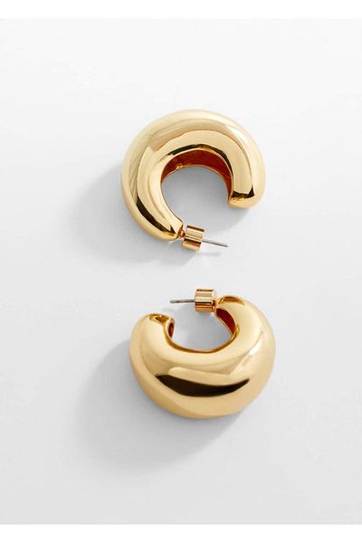 MANGO Woman Stylische Creolen mit Volumen-Detail