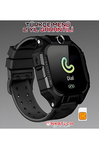 Onkatech Sim Kartlı Konum Takibi Ve Ortam Dinleme Özellikli Akıllı Çocuk Saati-siyah