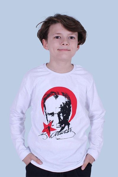 FYK COLLECTİON Hanorac unisex cu mânecă lungă cu model Ataturk imprimat diferit