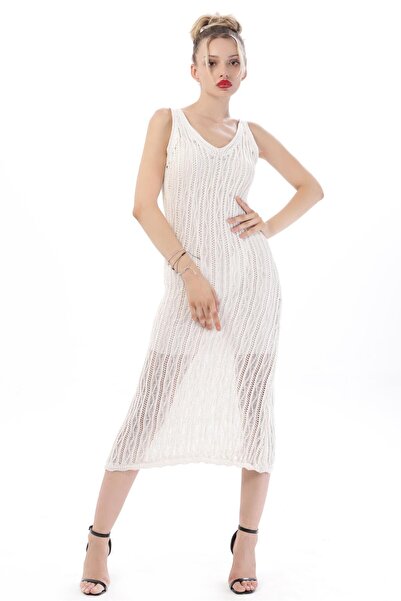 Geco Φόρεμα από πλεκτό εκρού