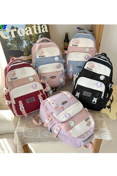 roys joys Blue Luffy - Rucsac de școală în stil coreean cu ursuleț