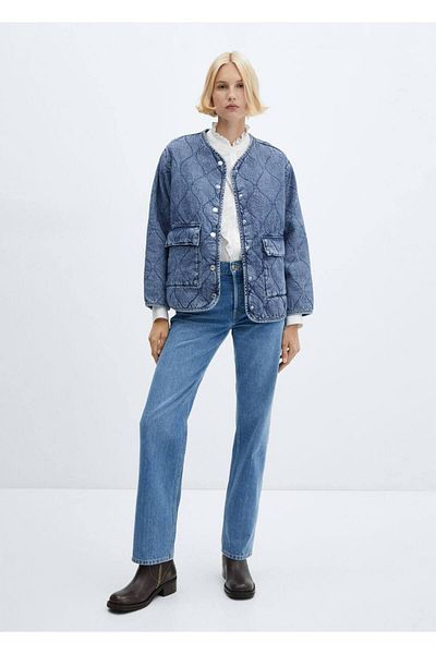 MANGO Woman Jachetă căptușită din denim